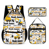 Personalized Construction Trucks Backpack For Kids